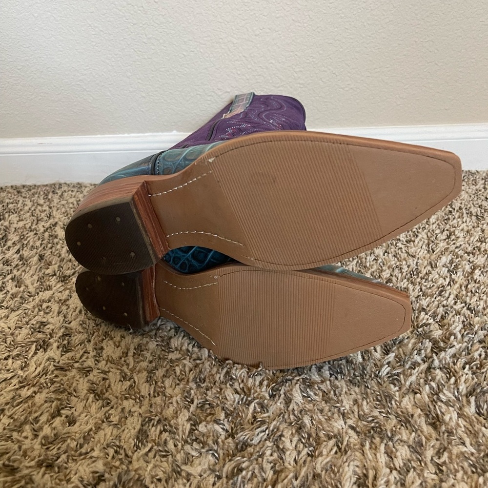 Dingo Purple and Blue Cowboy Boots - Picture 6 of 7